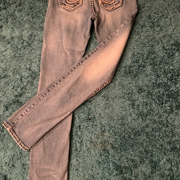 Silver Long Light Blue Jeans size 28/33 - Picture 4 of 5